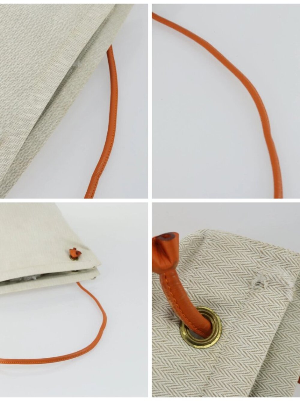 HERMES Aline PM Shoulder Bag Cotton Beige Gold Auth 161728 - Picture 16 of 16